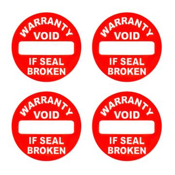 Vinyl warranty sticker Warranty VOID if seal broken red d20mm